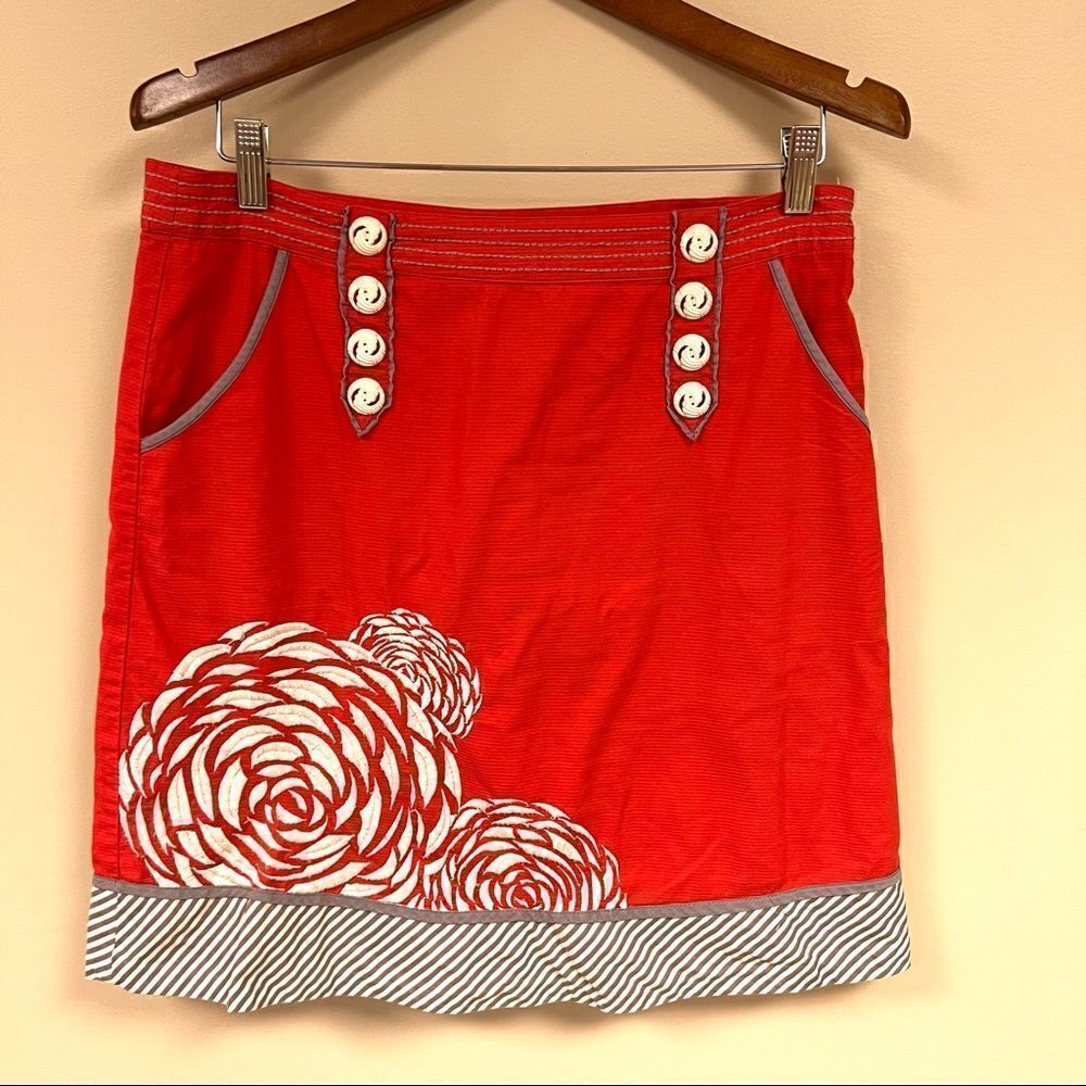 Anthropologie Floreat embroidered skirt. Size 6